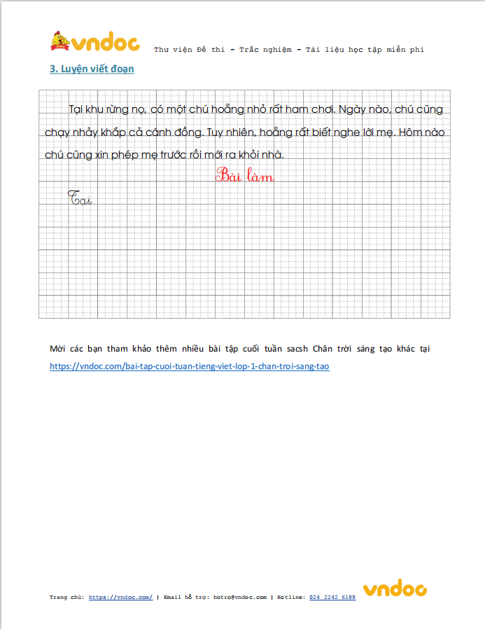 Phiếu luyện viết chữ đẹp Tuần 20 sách Chân trời sáng tạo
