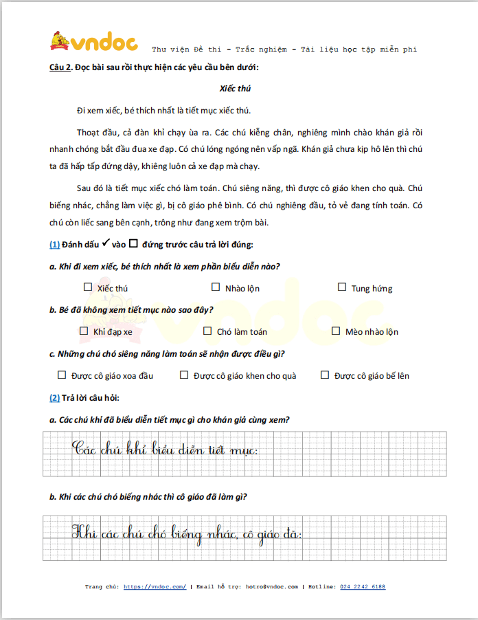 Bài tập Tết lớp 1 môn Tiếng Việt sách Chân trời