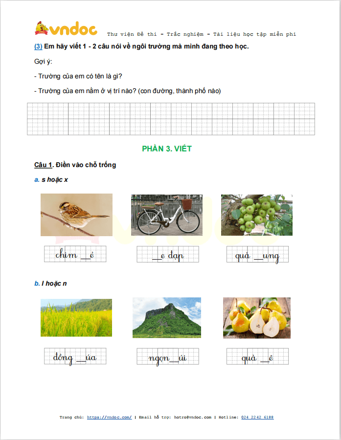 Bài tập Tết lớp 1 môn Tiếng Việt sách Kết nối tri thức