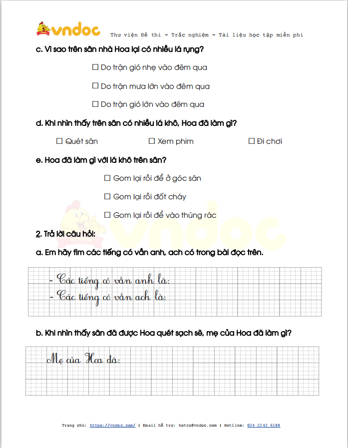 Bài tập cuối tuần Tiếng Việt lớp 1 sách Chân trời