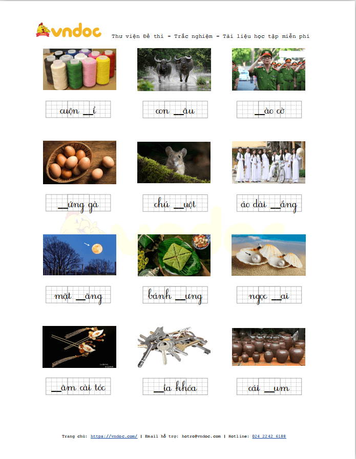 Bài tập chính tả điền tr/ch