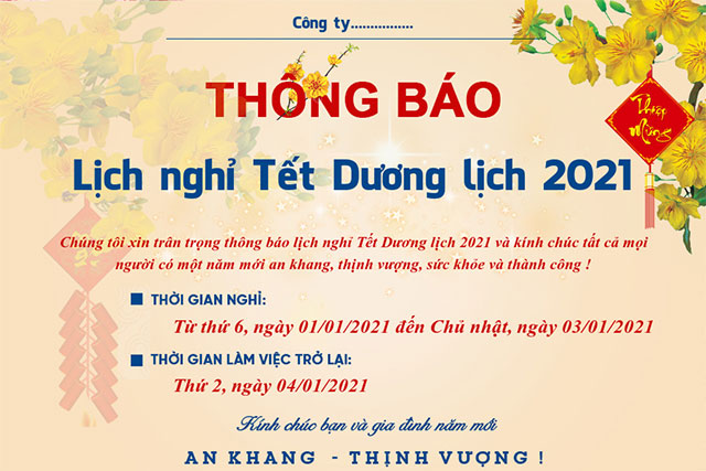 Banner thông báo nghỉ tết 