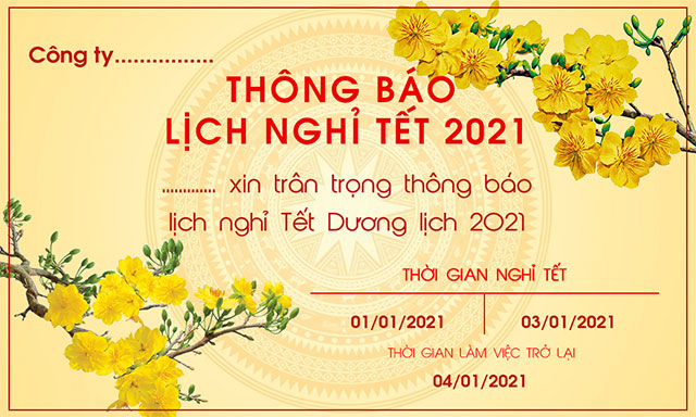Banner thông báo nghỉ tết 