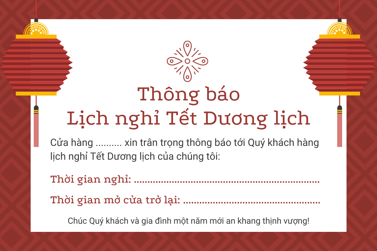Banner thông báo nghỉ tết 