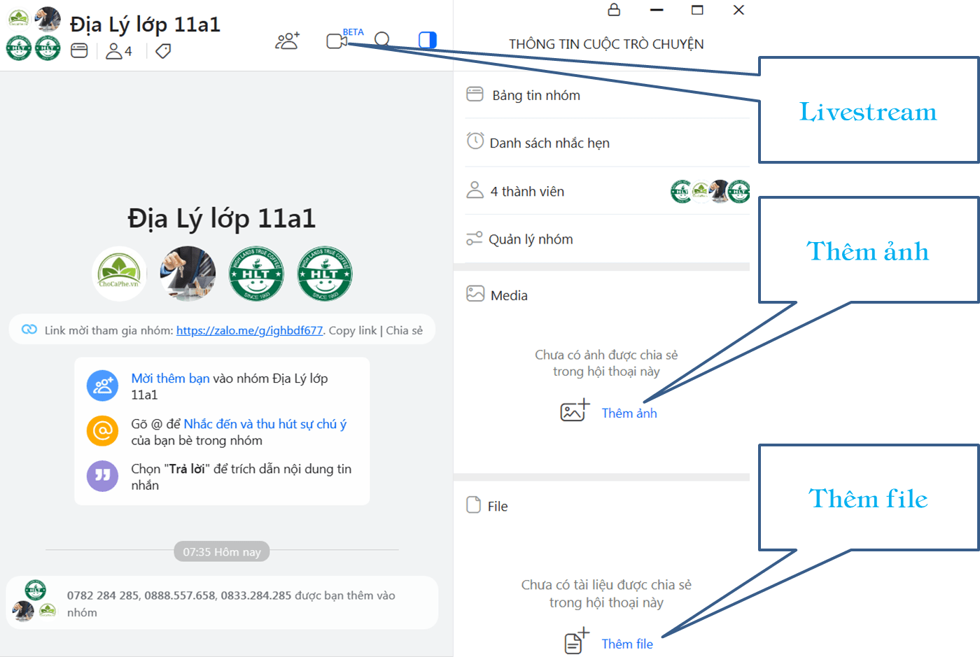 Hướng dẫn cách tạo lớp học trực tuyến bằng Zalo