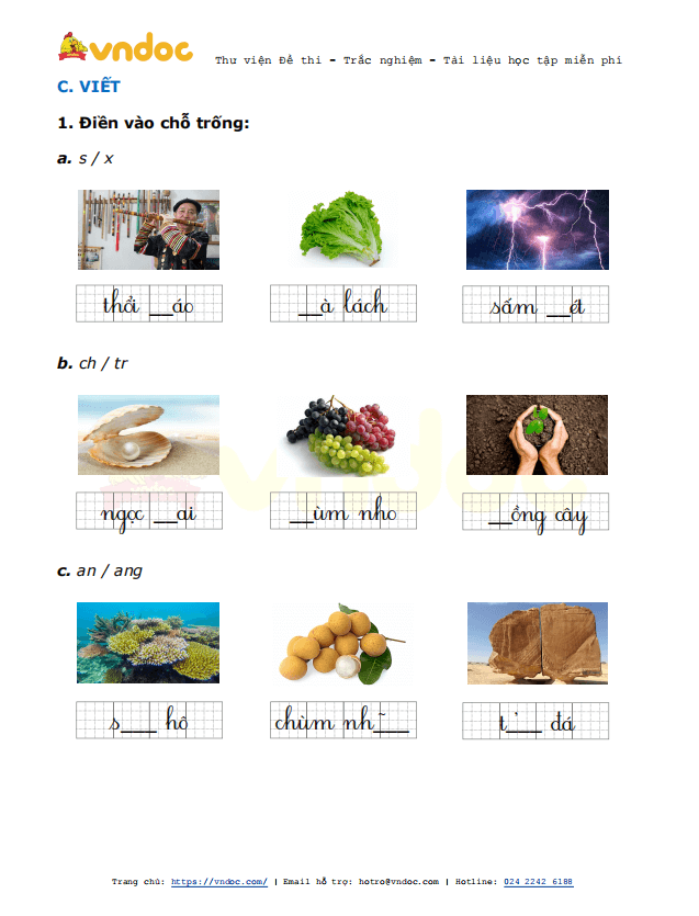 Đề thi giữa kì 2 lớp 1 môn Tiếng Việt năm 2021 sách Kết nối - Đề 1