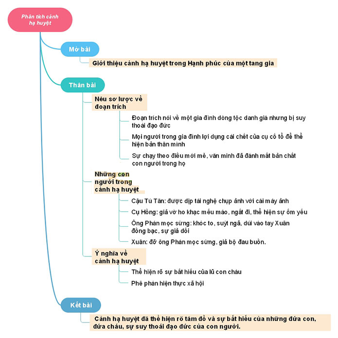Sơ đồ tư duy Hạnh phúc của một tang gia