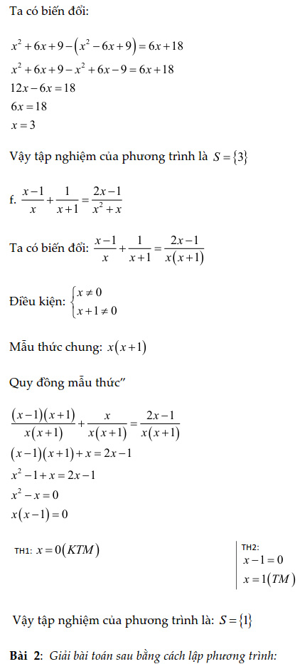 Đề thi giữa học kì 2 lớp 8 môn Toán năm 2020 - 2021