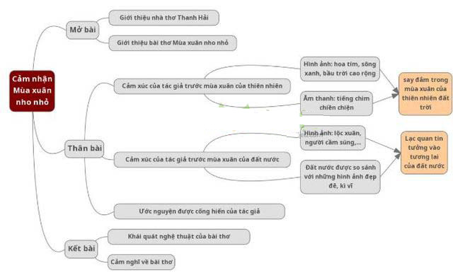 Sơ đồ tư duy Mùa xuân nho nhỏ
