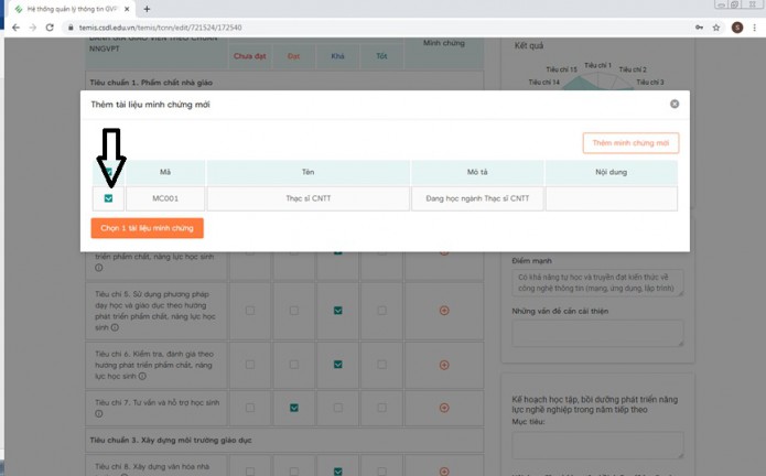 Hướng dẫn nhập Đánh giá GVPT tại trang temis