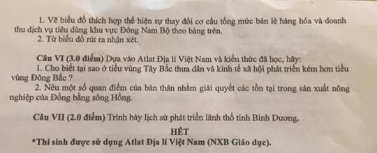 Đề thi chọn học sinh giỏi lớp 9 môn Địa lý Sở GD&ĐT Bình Dương năm 2020 - 2021