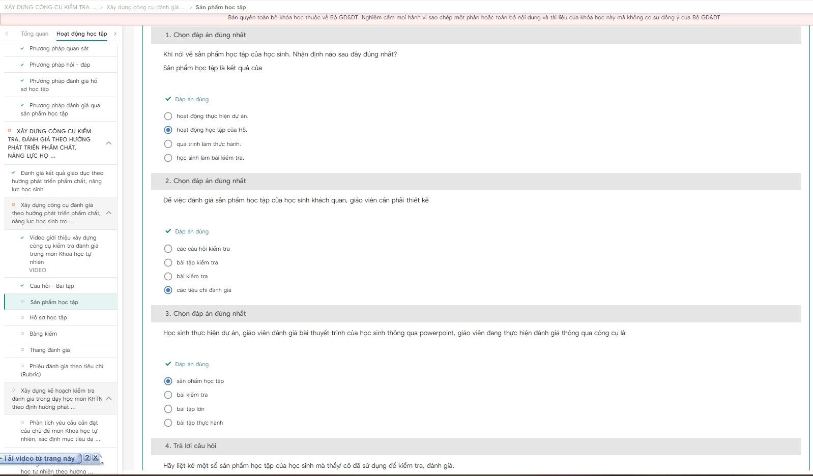 Gợi ý câu hỏi tự luận Mô đun 3 môn Khoa học tự nhiên THCS