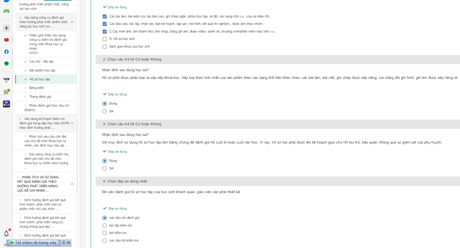 Gợi ý câu hỏi tự luận Mô đun 3 môn Khoa học tự nhiên THCS