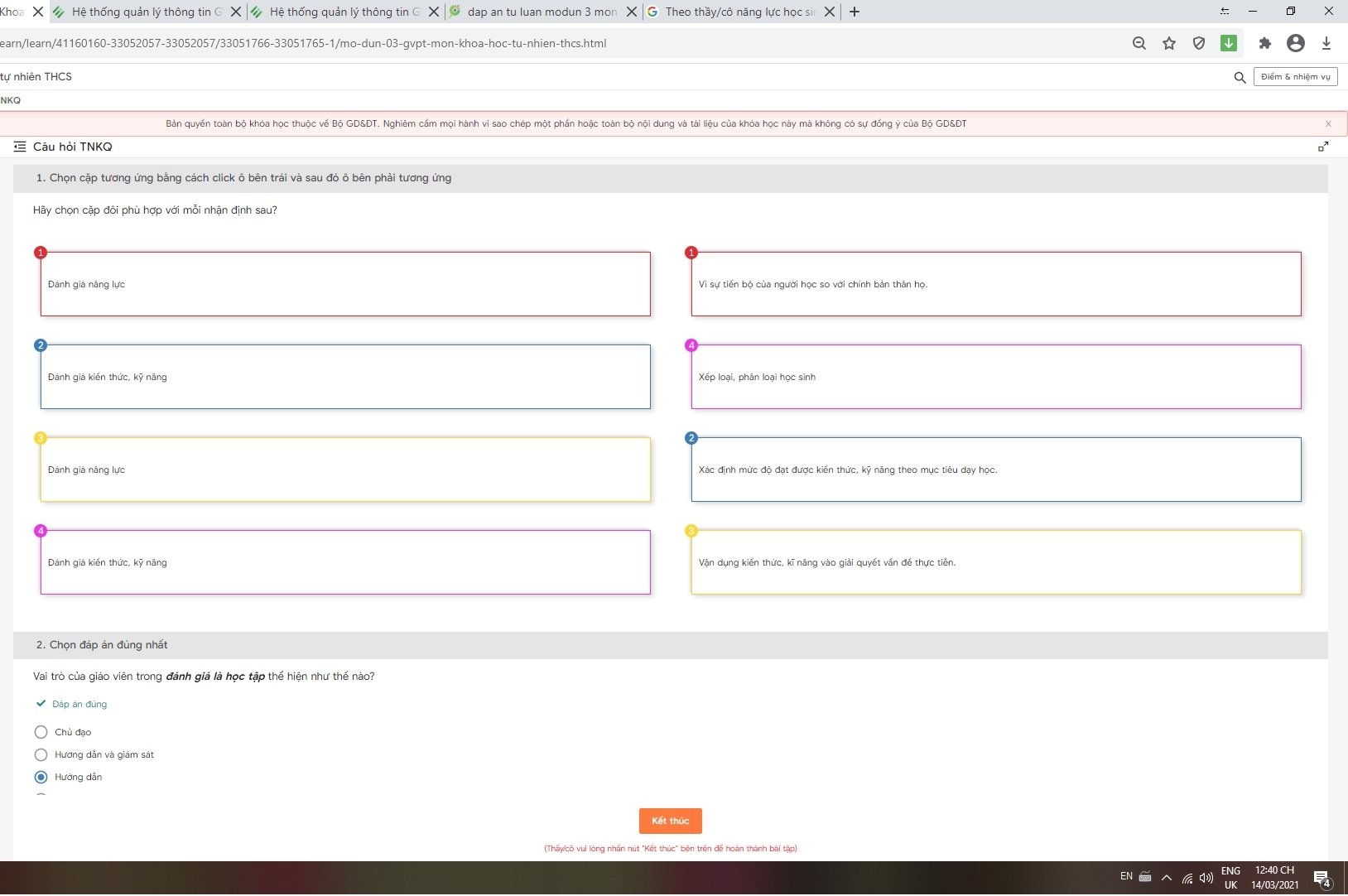 Gợi ý câu hỏi tự luận Mô đun 3 môn Khoa học tự nhiên THCS
