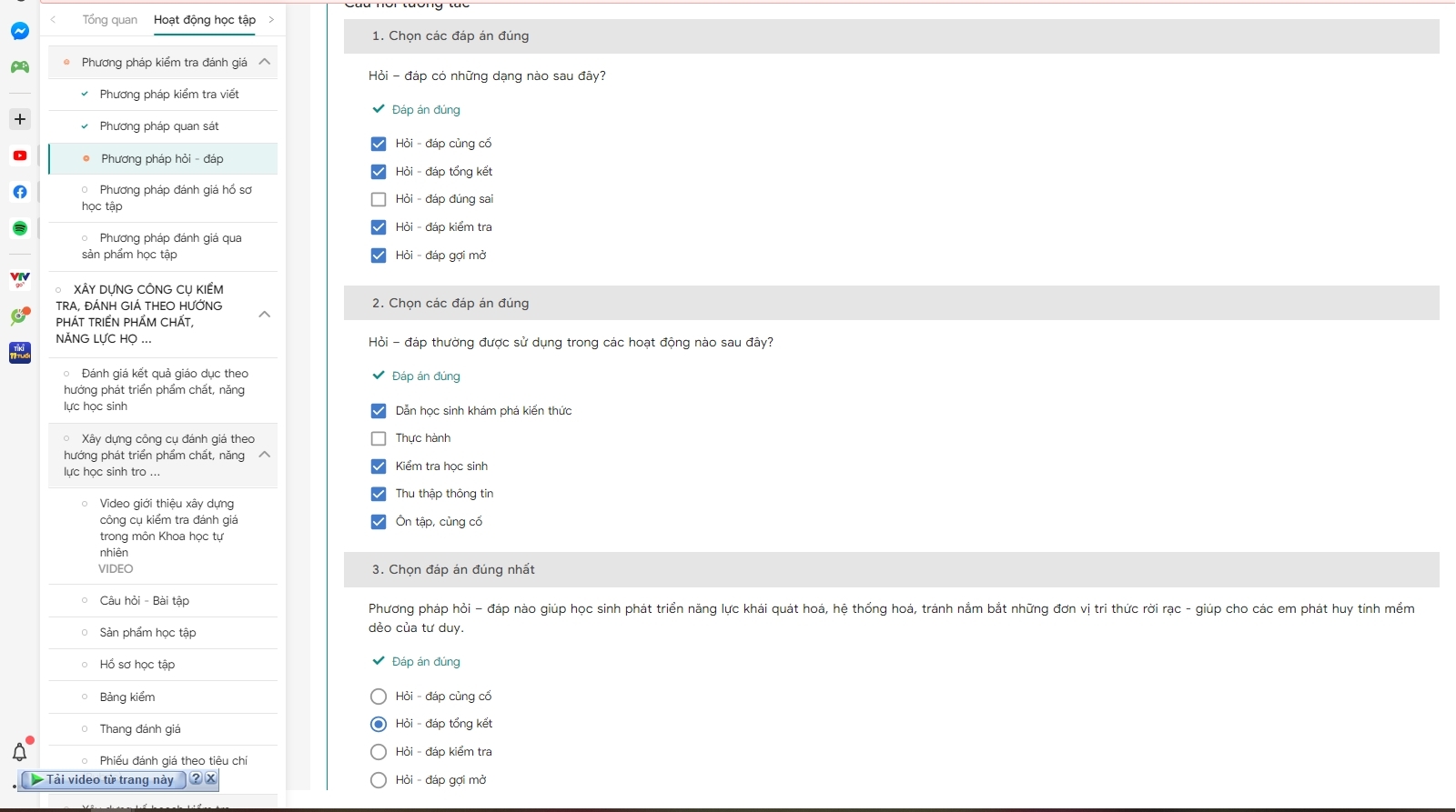 Gợi ý câu hỏi tự luận Mô đun 3 môn Khoa học tự nhiên THCS
