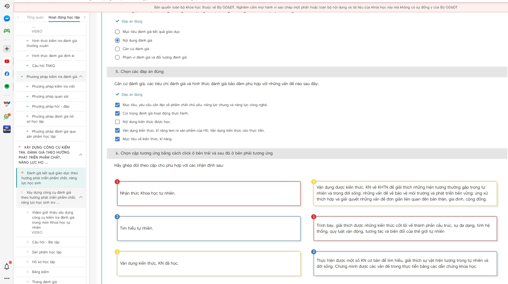 Gợi ý câu hỏi tự luận Mô đun 3 môn Khoa học tự nhiên THCS