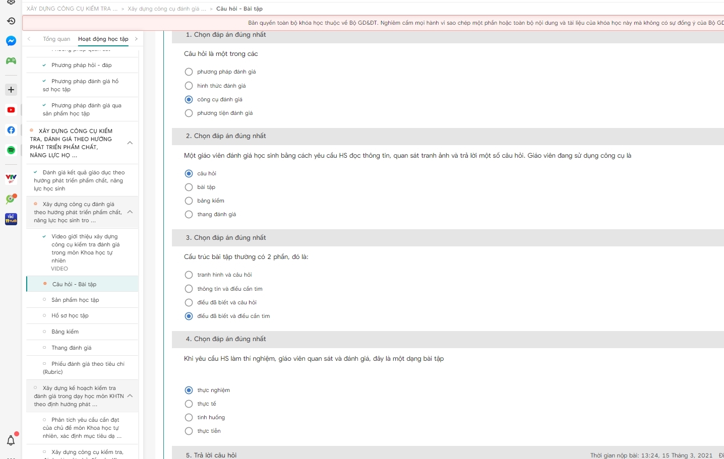 Gợi ý câu hỏi tự luận Mô đun 3 môn Khoa học tự nhiên THCS