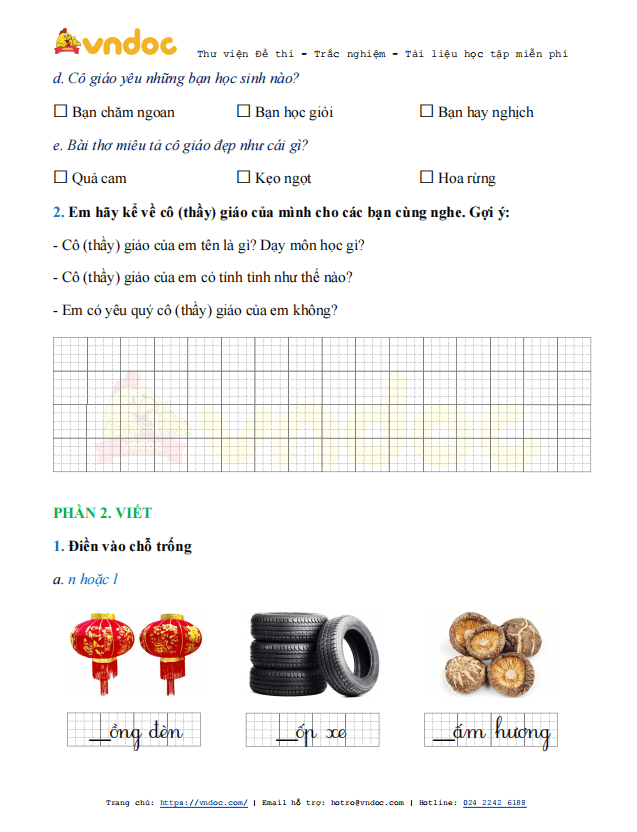 Phiếu bài tập cuối tuần Tiếng Việt lớp 1 Nâng cao - Tuần 28