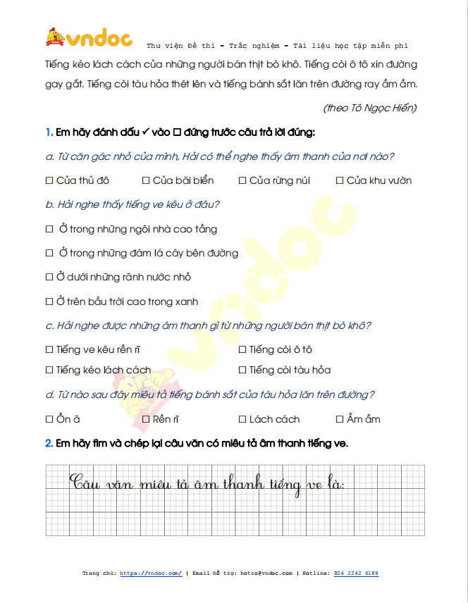 Đề thi học kì 2 lớp 1 môn Tiếng Việt sách Kết nối tri thức năm 2020-2021 theo Thông tư 27