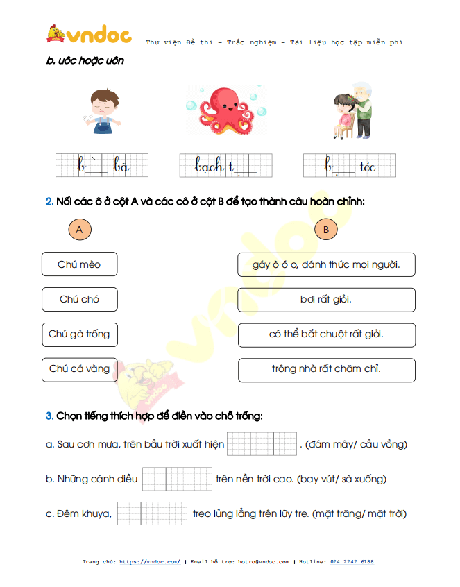 Đề thi học kì 2 lớp 1 môn Tiếng Việt sách Kết nối tri thức năm 2020-2021 theo Thông tư 27 - Đề 2