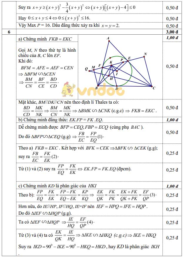 Đề thi chọn học sinh giỏi lớp 9 môn Toán Sở GD&ĐT tỉnh Phú Yên năm 2020 - 2021