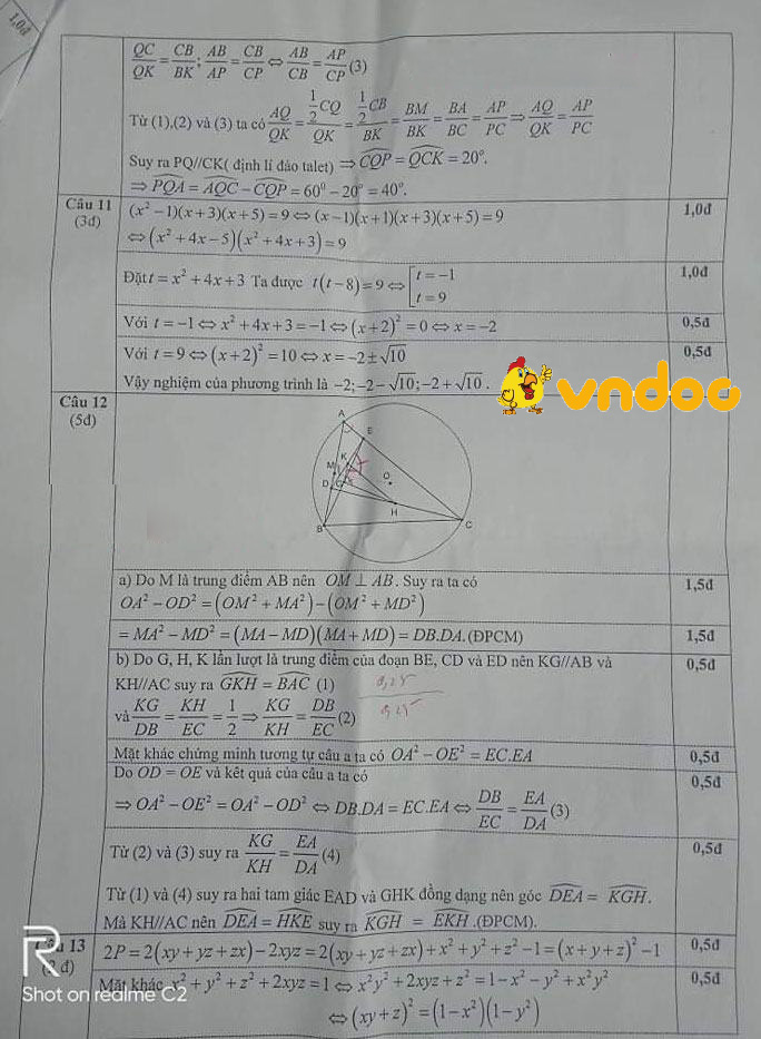 Đề thi chọn học sinh giỏi lớp 9 môn Toán Sở GD&ĐT Hà Tĩnh năm 2020 - 2021