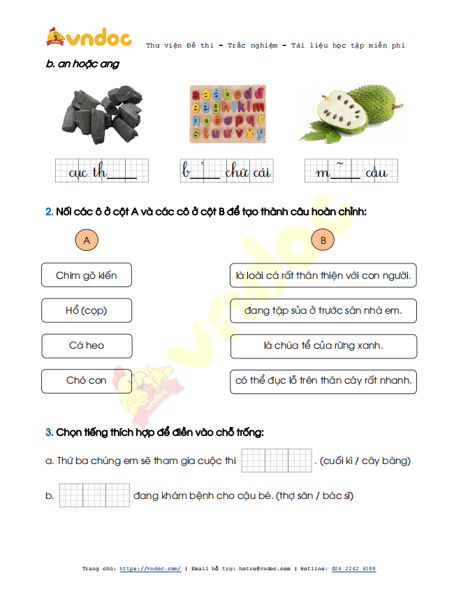 Đề thi học kì 2 lớp 1 môn Tiếng Việt sách Cánh Diều năm 2020-2021 theo Thông tư 27 - Đề 3