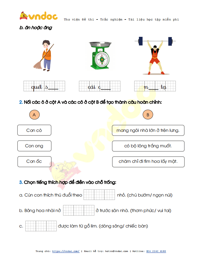 Đề thi học kì 2 lớp 1 môn Tiếng Việt sách Chân trời sáng tạo năm 2020-2021 theo Thông tư 27 - Đề 4