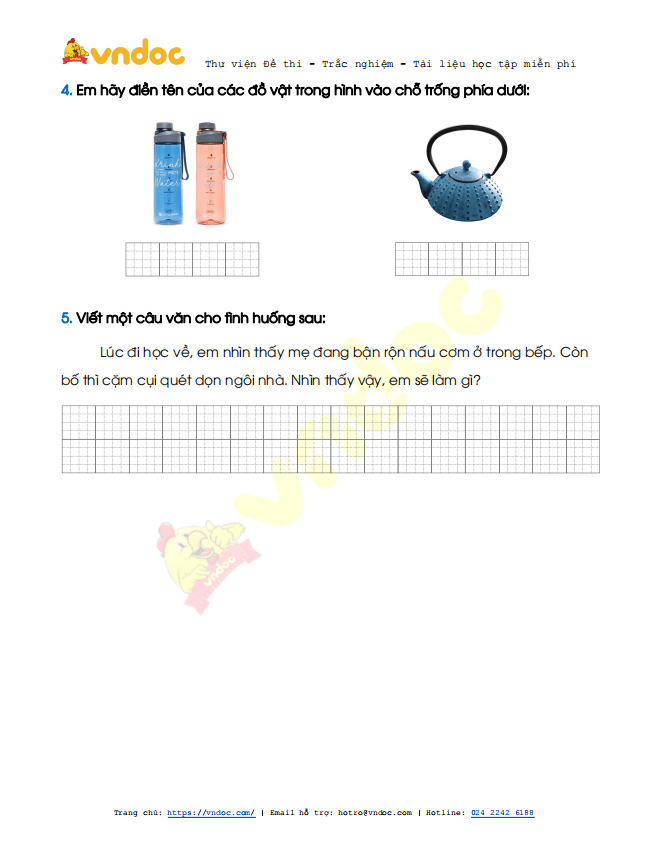 Đề thi học kì 2 lớp 1 môn Tiếng Việt sách Chân trời sáng tạo năm 2020-2021 theo Thông tư 27 - Đề 4