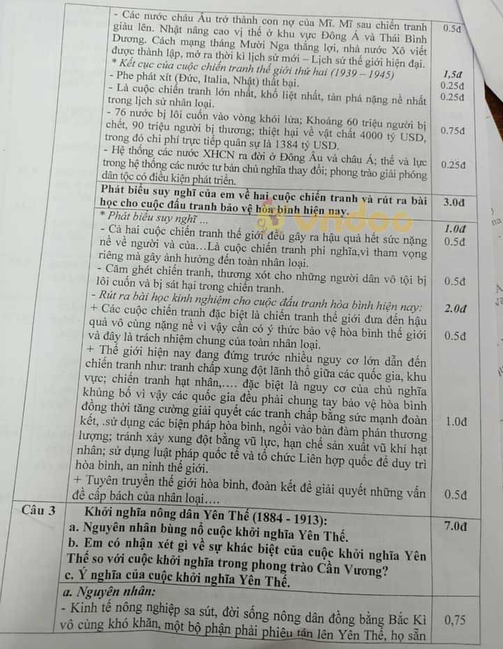 Đề thi chọn học sinh giỏi lớp 8 môn Sử Phòng GD&ĐT Nghi Lộc năm 2020 - 2021