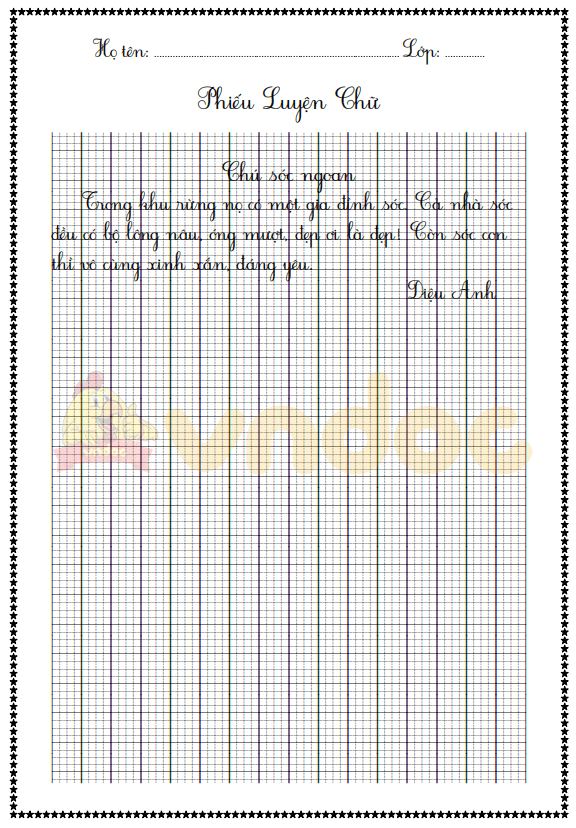 File 20 bài chính tả ôn thi học kì 2 lớp 1 sách Cánh Diều năm 2020-2021