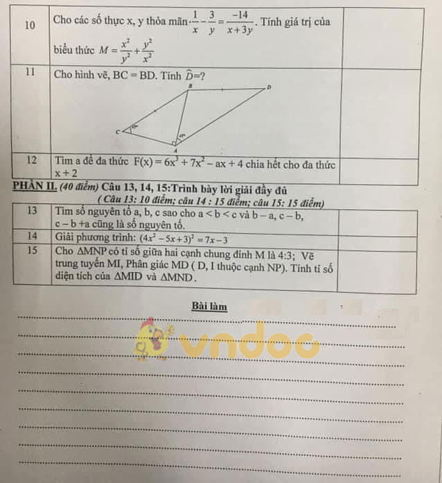 Đề thi Olympic lớp 8 môn Toán tuổi thơ Phòng GD&ĐT TP. Thanh Hóa năm 2020 - 2021