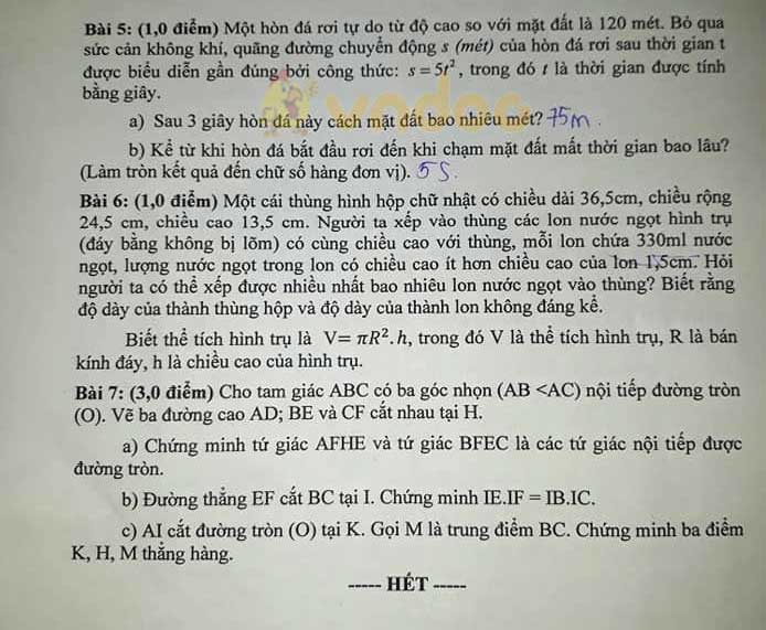 Đề thi học kì 2 Toán 9 Phòng GD&ĐT Quận 8 năm 2020 - 2021