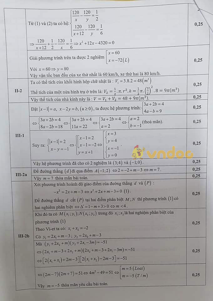 Đề thi thử vào lớp 10 môn Toán Trường THPT Phan Huy Chú, Đống Đa năm học 2021 - 2022