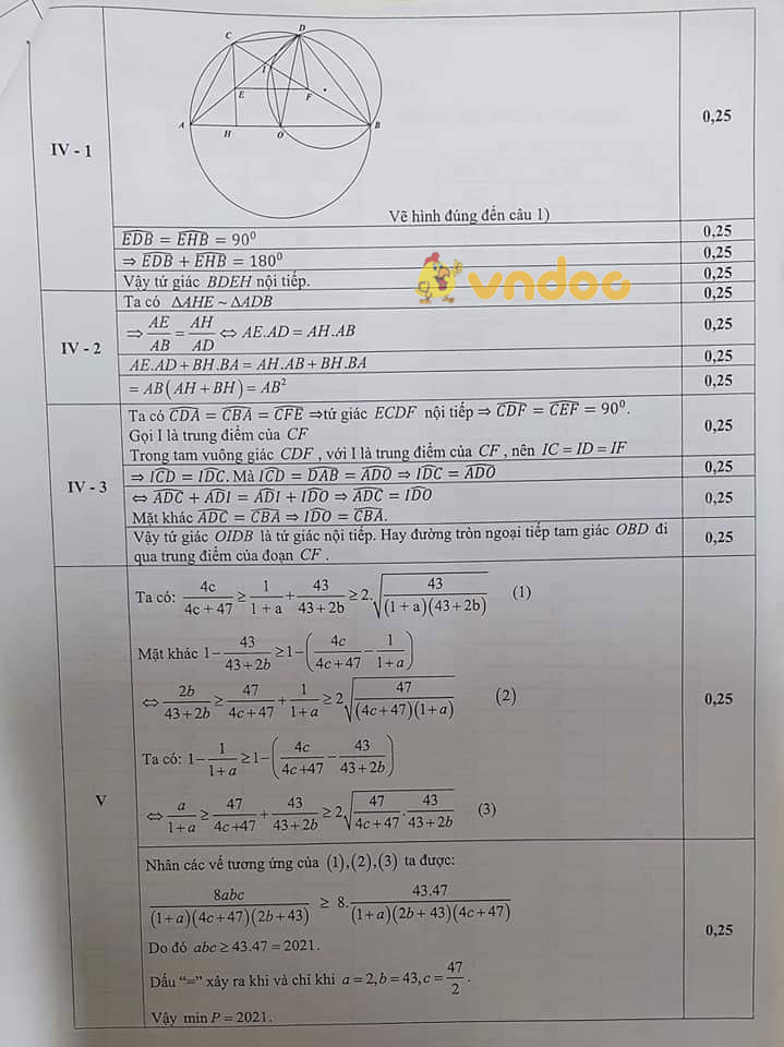 Đề thi thử vào lớp 10 môn Toán Trường THPT Phan Huy Chú, Đống Đa năm học 2021 - 2022