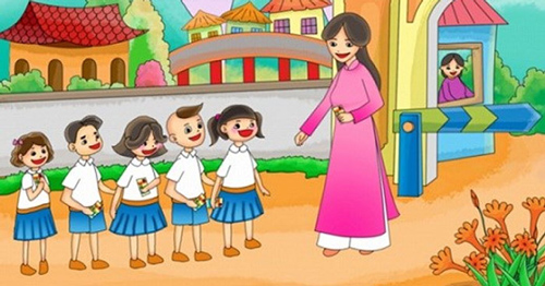 Tả cô giáo đang giảng bài lớp 5