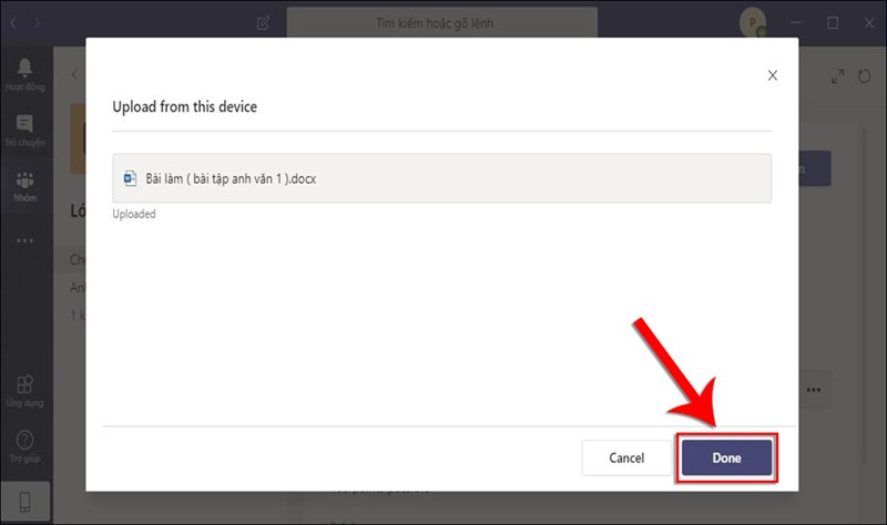 Hướng dẫn làm và nộp bài trên ứng dụng Microsoft Teams