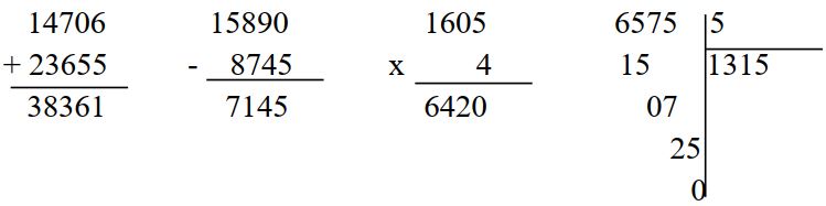 Đề thi học kì 2 lớp 3 môn Toán