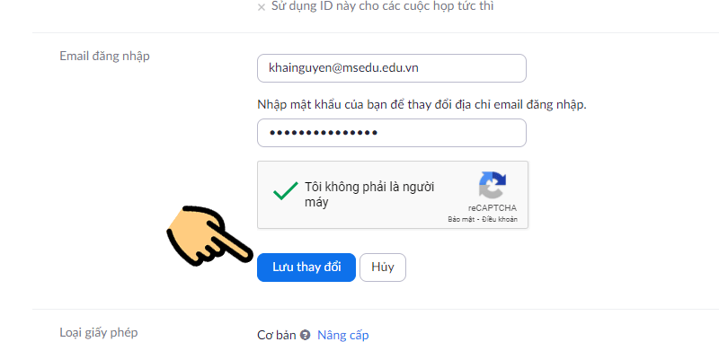 Nhập địa chỉ email do cơ sở giáo dục cấp Nhập địa chỉ email do cơ sở giáo dục cấp
