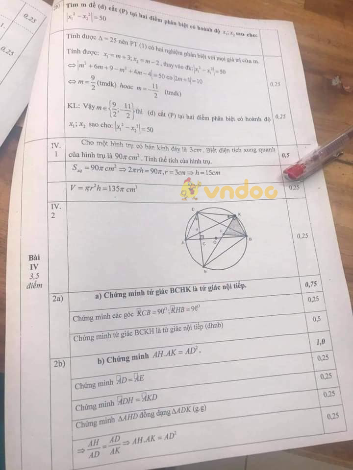 Đề thi KSCL vào lớp 10 môn Toán Phòng GD&ĐT Quận Ba Đình năm 2020 - 2021