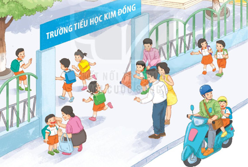 Giải bài tập Tiếng Việt 1 trang 44, 45, 46, 47 Bài 1: Tôi đi học