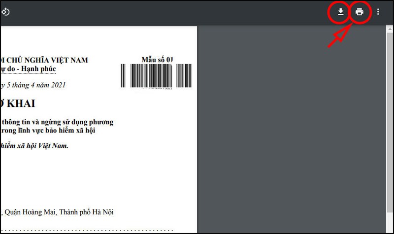 Lưu file hồ sơ hoặc in ra