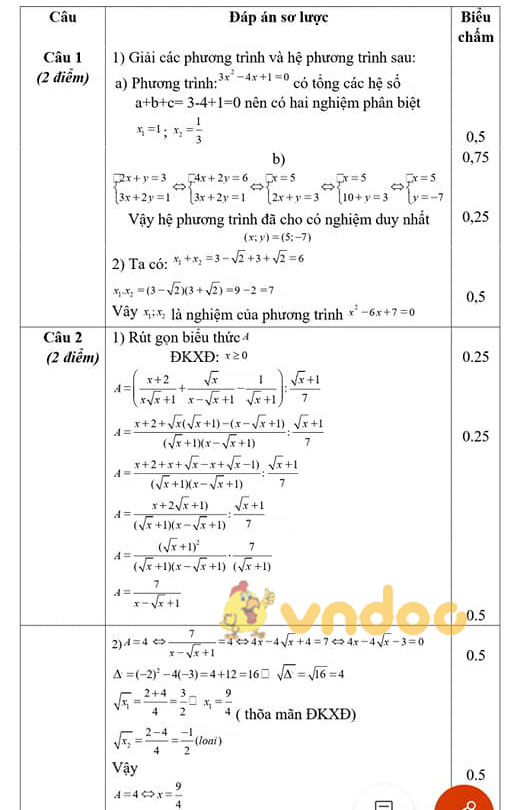 Đề thi thử vào lớp 10 môn Toán Phòng GD&ĐT Thạch Thành, Thanh Hóa năm 2021 - 2022 (lần 2)