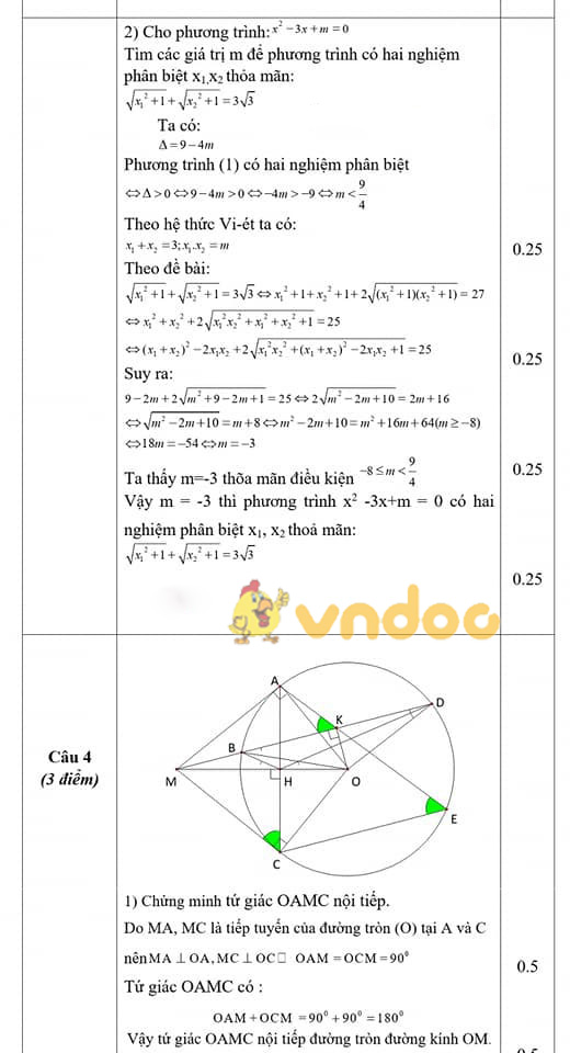 Đề thi thử vào lớp 10 môn Toán Phòng GD&ĐT Thạch Thành, Thanh Hóa năm 2021 - 2022 (lần 2)