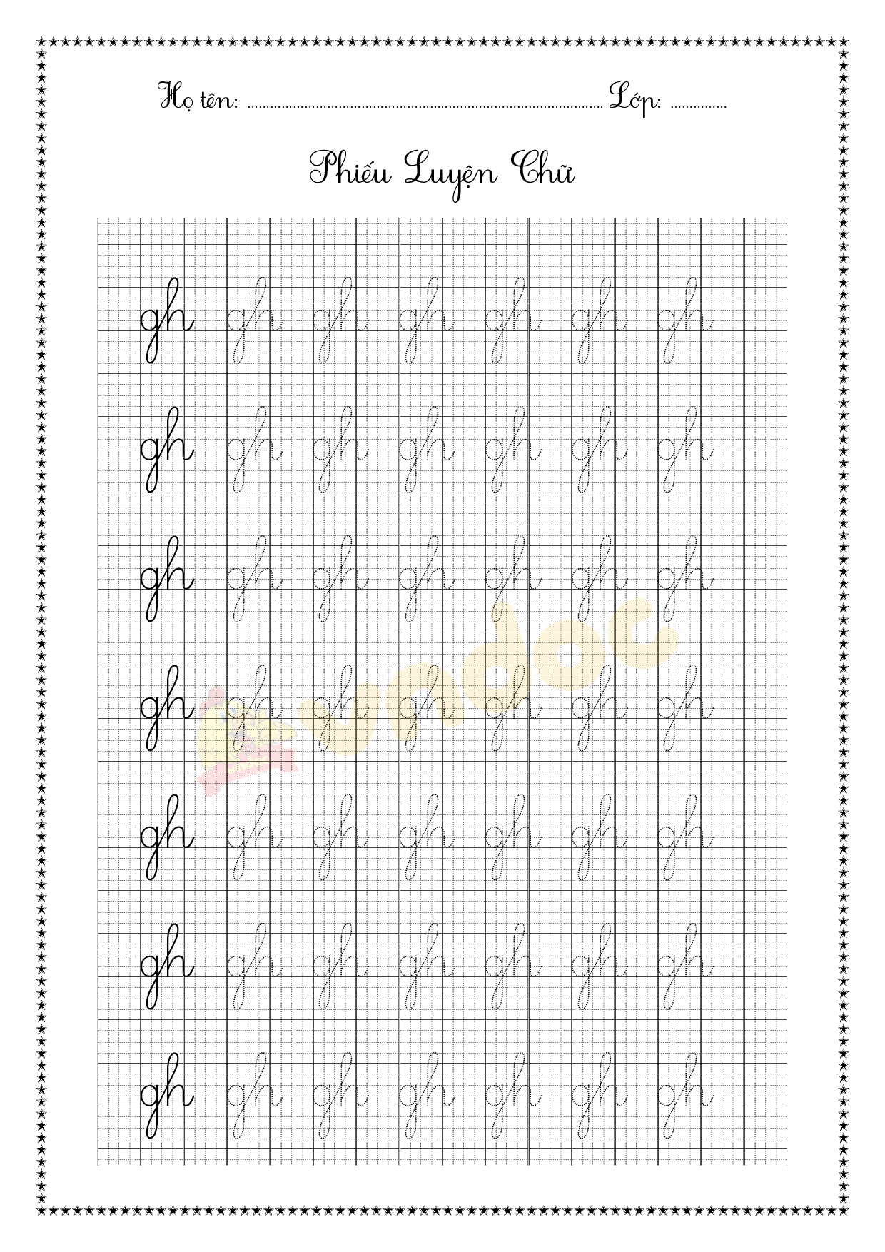 Tập tô chữ ghép cho bé chuẩn bị vào lớp 1