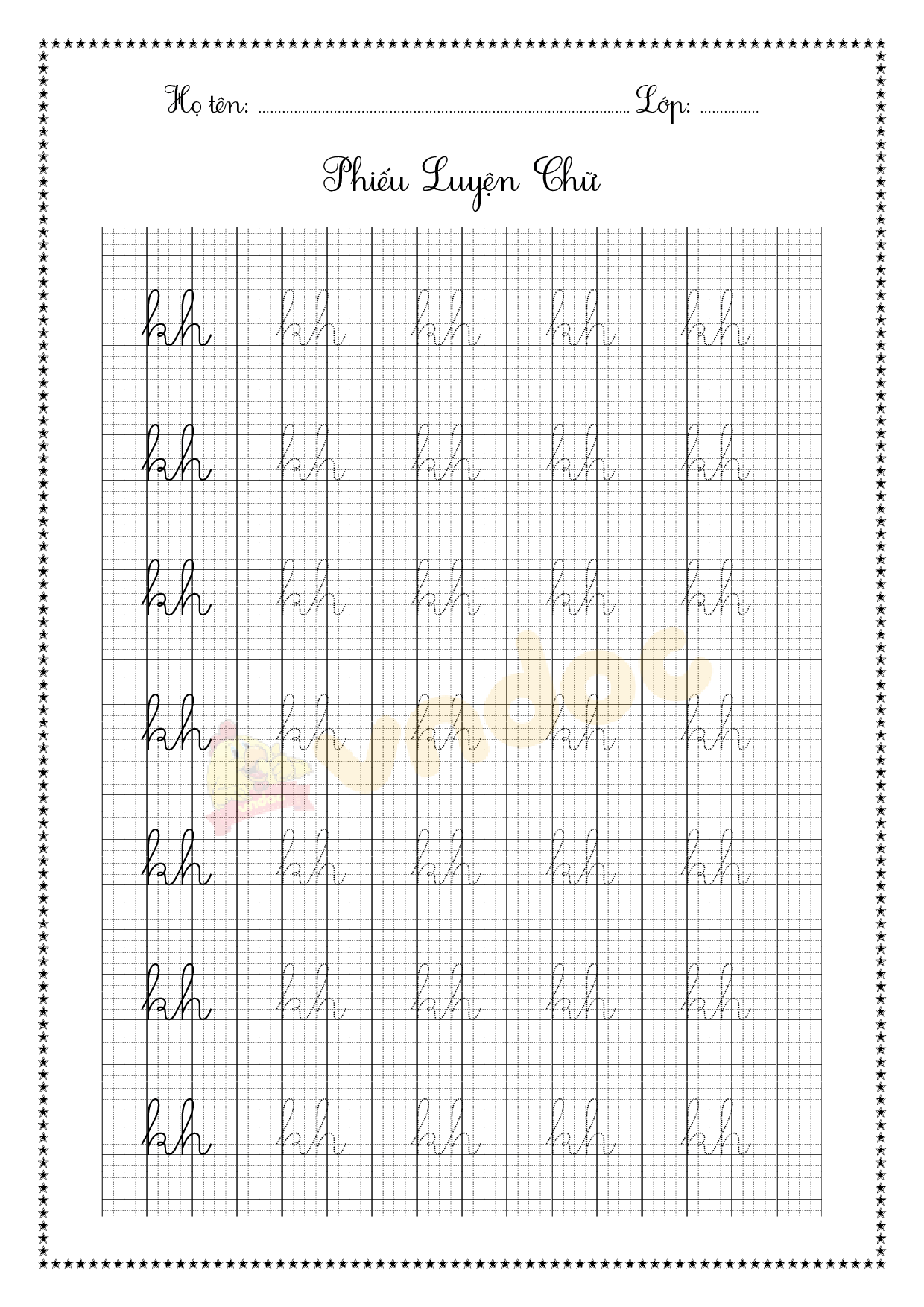 Tập tô chữ ghép cho bé chuẩn bị vào lớp 1