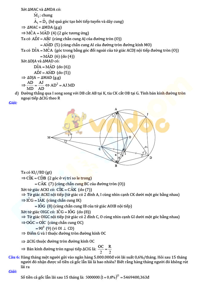 Đề thi thử vào lớp 10 môn Toán Trường THCS Lương Thế Vinh, TP. HCM năm 2021