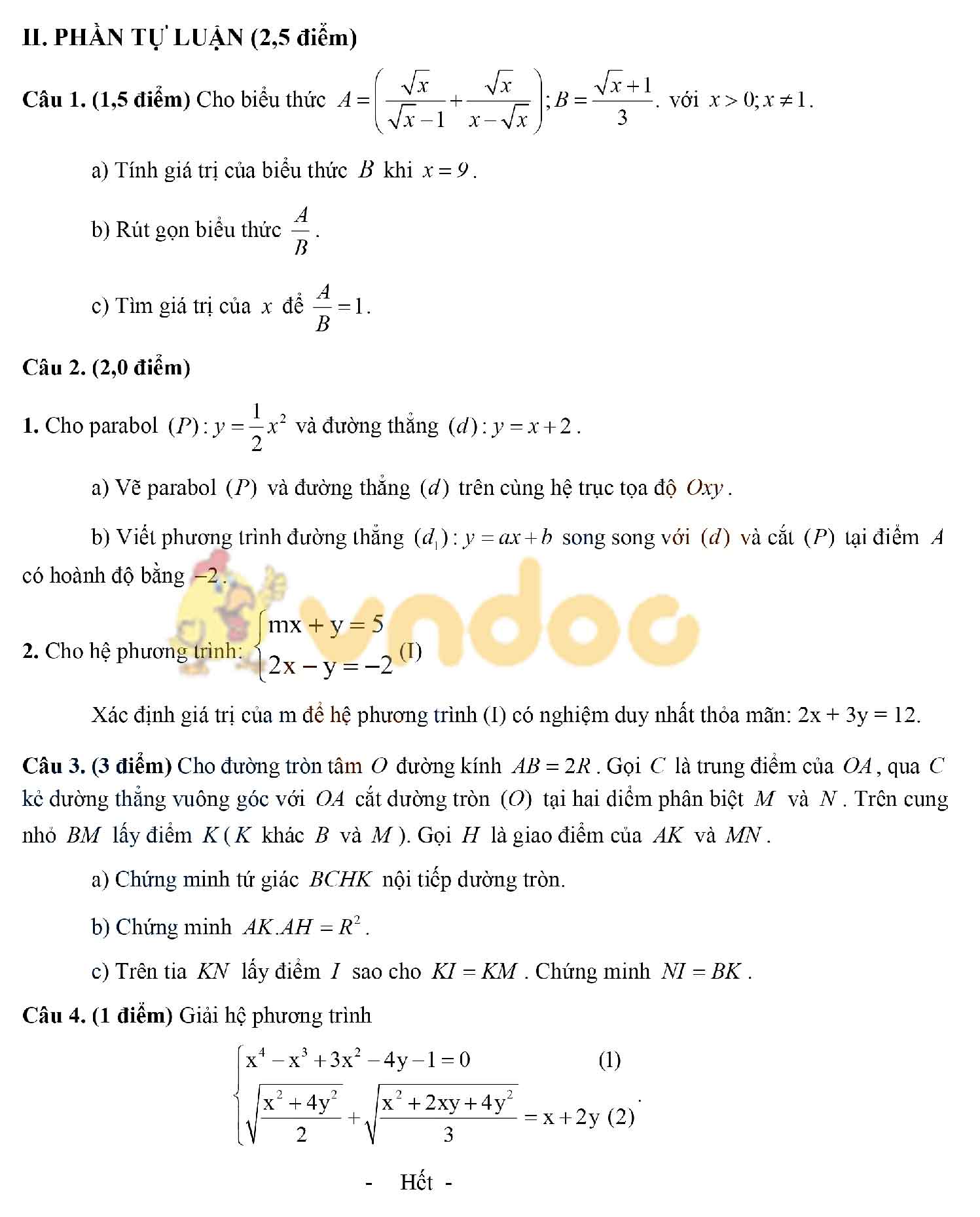 Đề thi thử vào lớp 10 môn Toán trường THCS Minh Phú, Phú Thọ năm 2021 - 2022