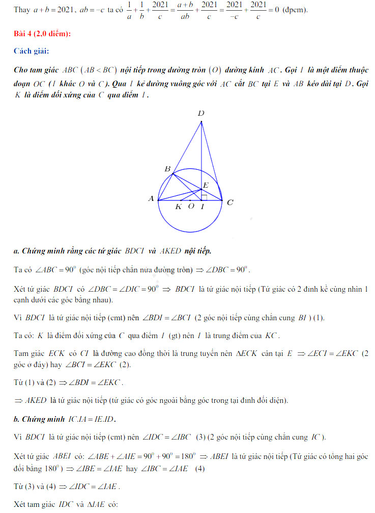 Đáp án đề thi vào lớp 10 tỉnh An Giang môn Toán chuyên 2021