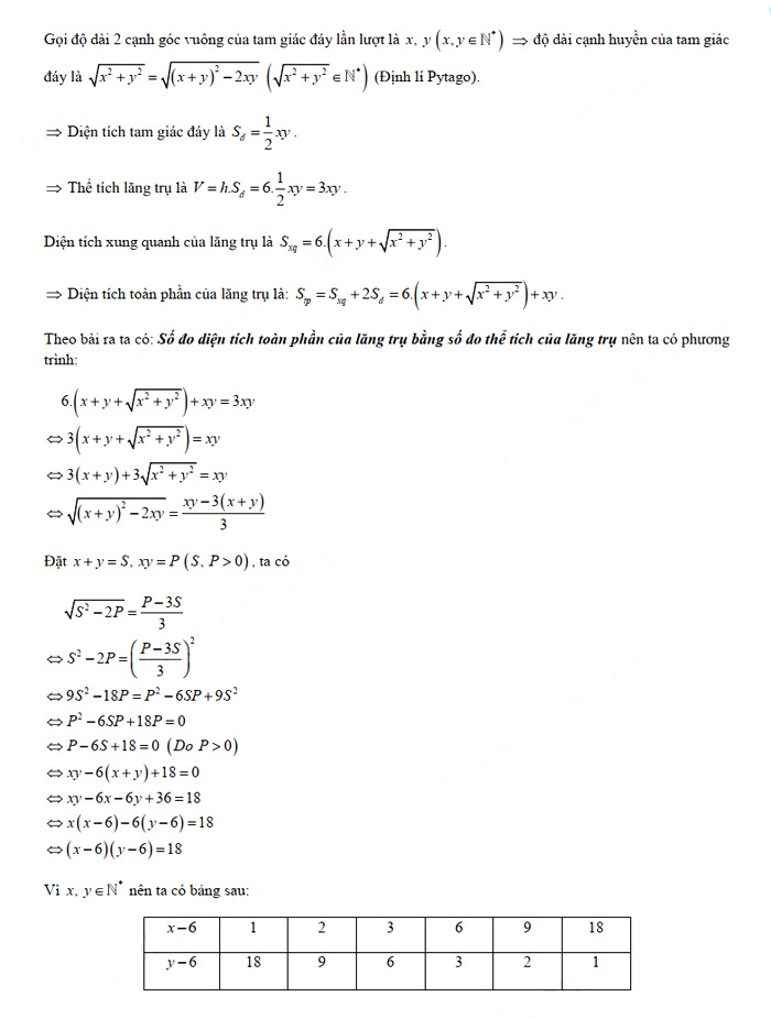 Đáp án đề thi tuyển sinh lớp 10 môn Toán Quảng Ninh